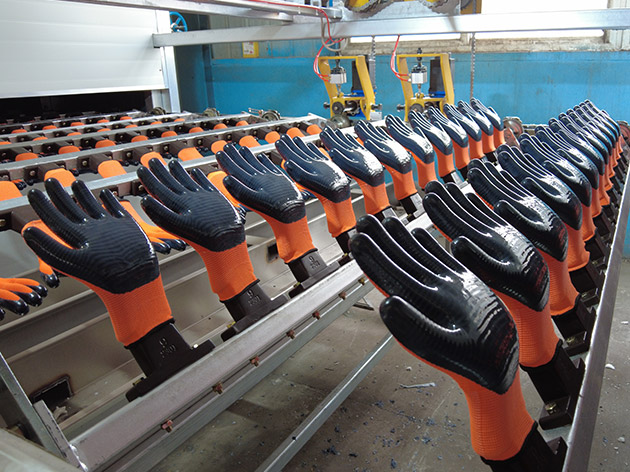 Nitrile Zebra Wavy Gloves Dipping Line